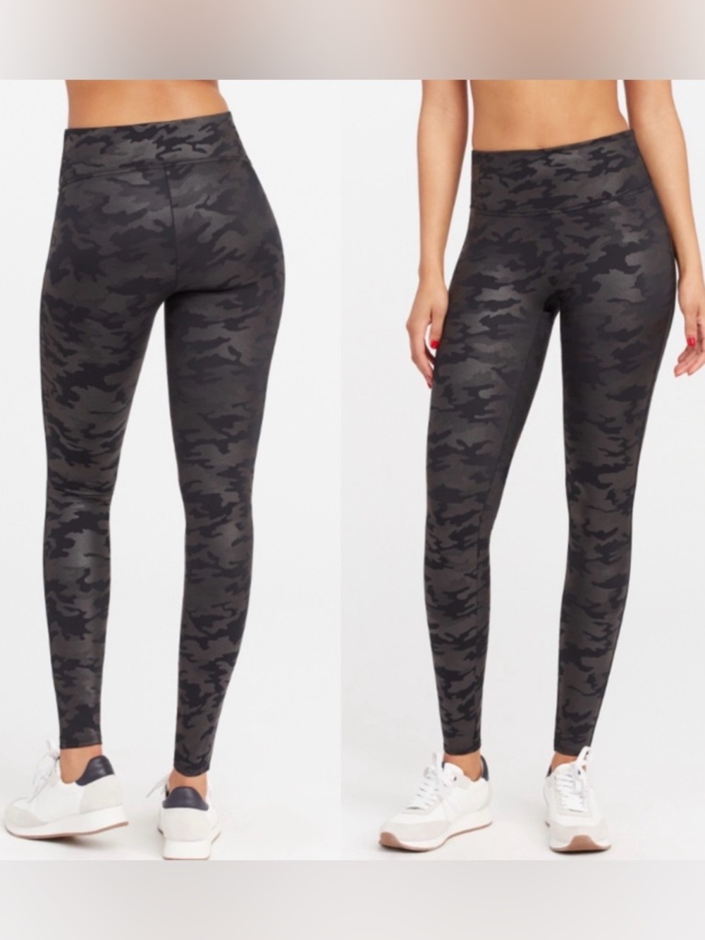 SPANX Faux Leather Camo Leggings